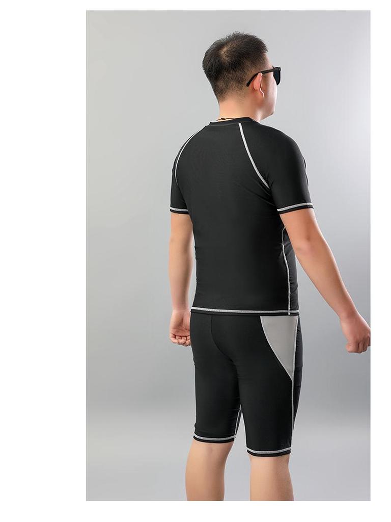 Men's Plus Size Swim Trunks Set with Sun Protection