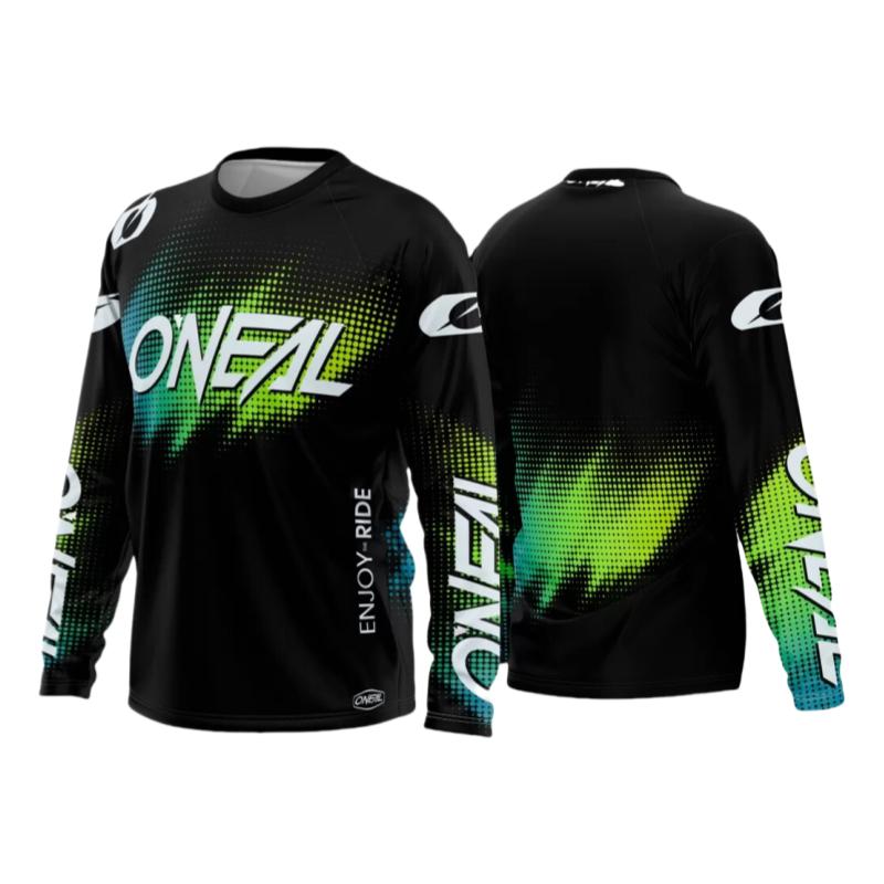 Printemps et Automne Col Rond Motocross Graphique Imprimé 3D Haut T-shirts Homme Manches Longues Décontractés à la Mode