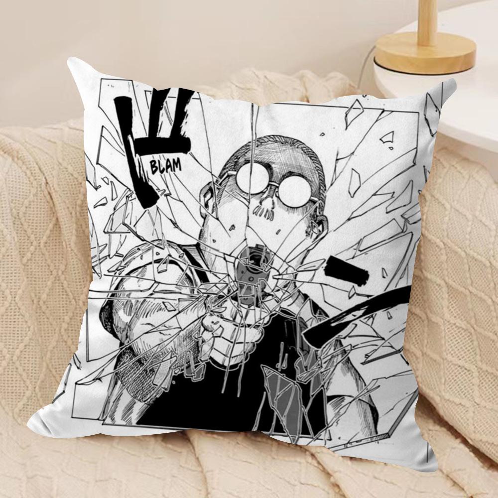 Anime S-Sakamoto Days Cushion Cover Soft Plush Double-Sided Pillow Cover Cozy Sofa Cushion Case Home Gift for Living Room