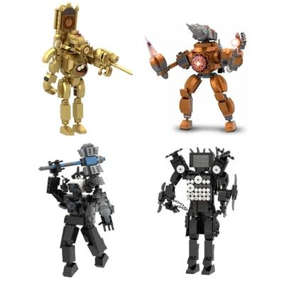 MOC Skibidi Toilet Man Building Blocks Toys Titan Clock Man Female TV Personality Model Sets Of Decoration Diy Toy For Kids Gift