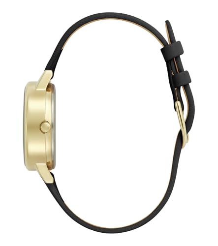 Authorized Dealer [OLIVIA BURTON] Olivia Burton Women's Watch 24000222 3D Flower Midi Gold Black Leather