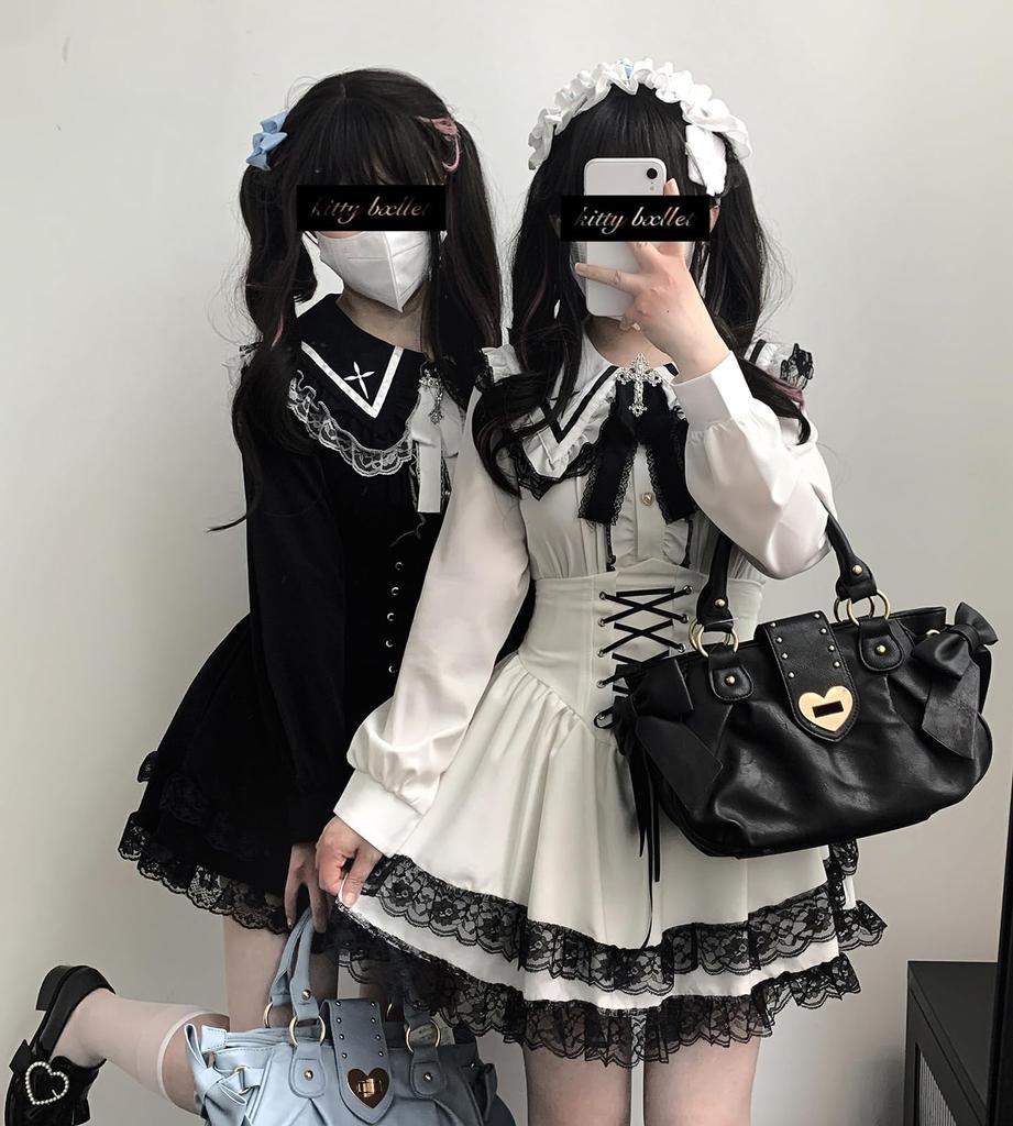Cute Sailor Collar Blouse for Long Detachable Cross Ribbon Lace and Color Striped Stylish French Girly Perfect for and White [XHSUKADO] Women,