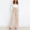 Modische Hose für den Arbeitsplatz, für Damen, lässig, weites Bein, hohe Taille, Hose mit Gürtel, Temperament, Sommer, Pendlerhose