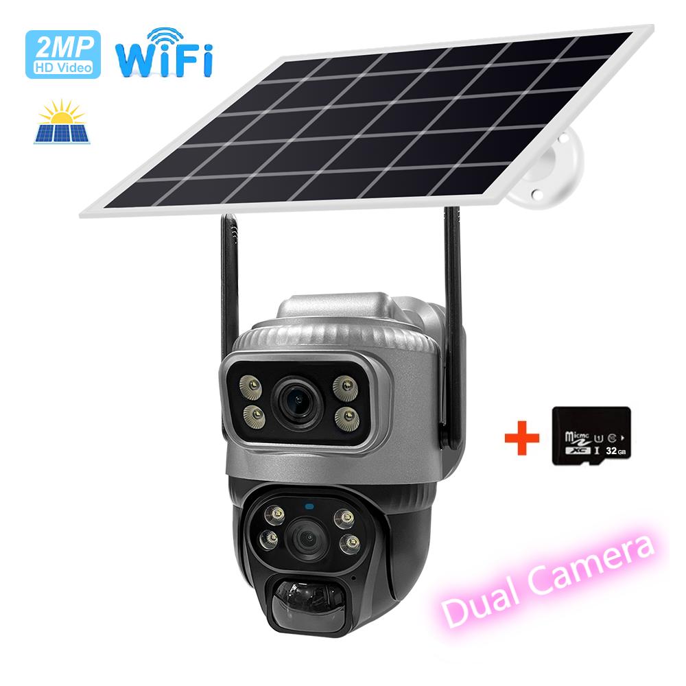 Solar-powered Surveillance Camera, Waterproof IP Network Camera, WIFI/4G Wireless Smart CCTV Recorder