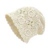 Bohemian Style Crochet Flower Knitted Hat Thin Knit Cap Cute Hollowed Out Beanie Cap  Casual