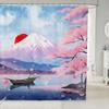 Erosebridal Red-Crowned Crane Fabric Shower Curtain, Japanese Ukiyo-E Bathroom Shower Curtain Sets Vintage Floral with Moon