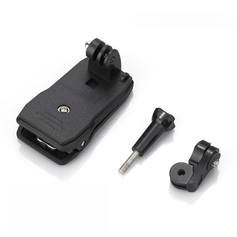 360 Degree Rotating Backpack Clip Mount, Sports Camera Hat Strap Clamp Accessory Compatible for GoPro Action Cameras