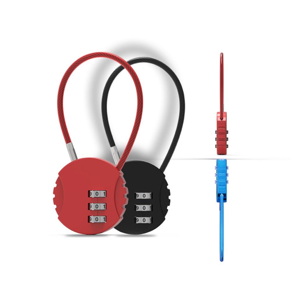 Cookie Shape Wire Rope Password Lock Zinc Alloy Code Lock NEW 3 Dial Digit Password Padlock