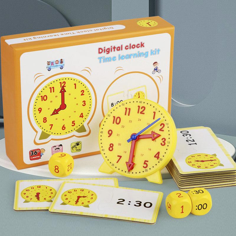 Activating Toys Children Montessori Clock Educational Toys Hour Minute Second Cognition Matching Puzzle Toys Kids Early Preschool Teaching Aids