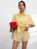 Summer 2025 Women's Lapel Casual Striped Two-Piece Set