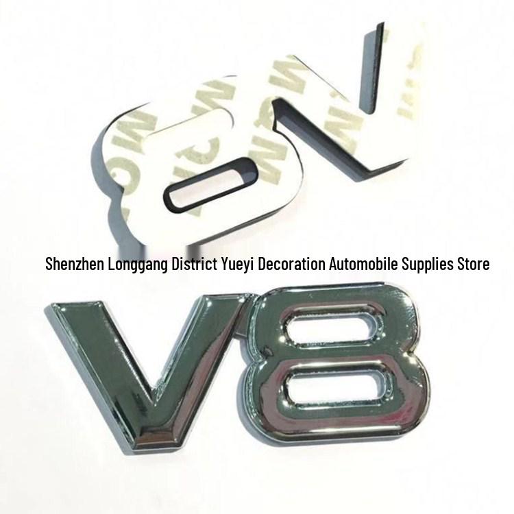 3D Metal V8 Emblem Badge for Toyota & Volkswagen Cars