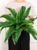 2Pcs Artificial Boston Fern Fake Ferns 20 Leaves for Each Bouquet Fake Fern Bush Plant Lifelike 21 Inch for Office Garden Decor