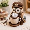 Handmade Fabric Craft Kit DIY Tissue Box Cover Kit, Owl Shape, Soft Textures Patchwork Sewing for Handicraft Enthusiast Beginners Cottage Style