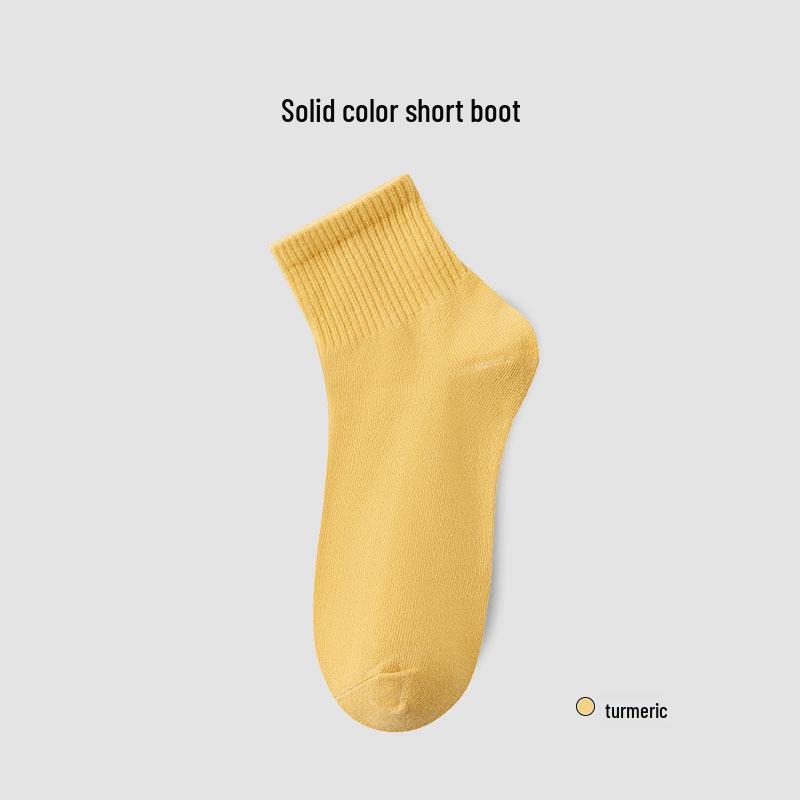 Women's Mid-Calf Pure Cotton Socks - Odor-Absorbing, Sweat-Wicking, Anti-Pilling for Spring & Summer