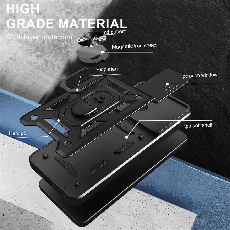 For Xiaomi Redmi A5 4G Case Slide Camera Lens Armor Cover for RedmiA5 Readmi Redmy A5 A 5 5A 4G Car Magnetic Ring Holder Coque