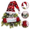 Yousheng Lighted Christmas Gnome Wreath Artificial Pine Spruce Wreath for Front Door Swedish Tomte Hanging Sign for Xmas Porch Indoor Outdoor Home