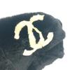 Chanel Big Coco CC CC Mark Accessories Tippets Scarf Fur Black/White