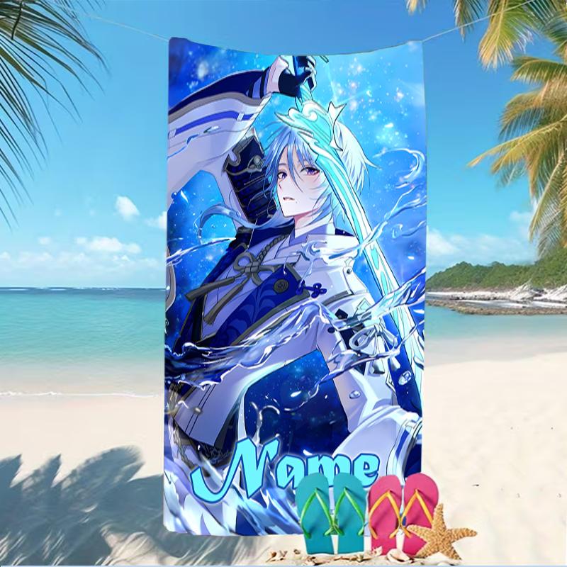 Customizable personalized beach towels Genshin Impact characters themed designs.Suitable for the beach, yoga, sports;ideal as beach accessories