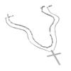 Cross Necklace for Men Fashion Simple Smooth Necklace Pendant Melon Seed Chain Stainless Steel Jewelry