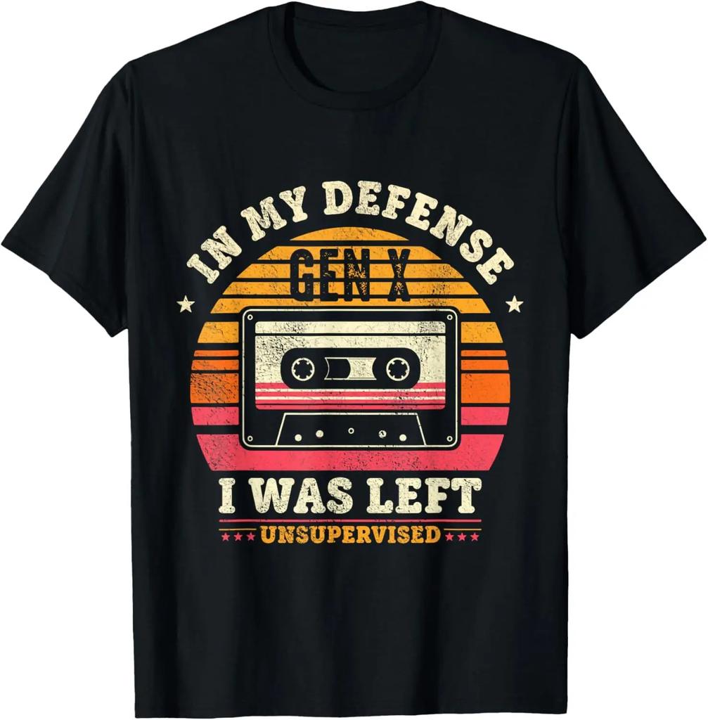 In My Defense I Was Left Unsupervised | Funny Retro Vintage T-Shirt Men Clothing Streetwear Camisetas