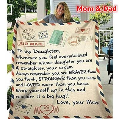 Letter To My Daughter Dad Mom Soft Plush Sofa Blanket Birthday Gifts Home Decor Bed Blankets