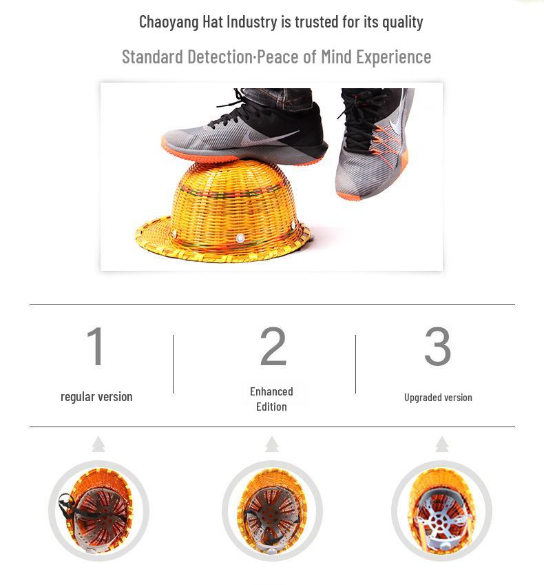 Wanmulin Summer Breathable Bamboo Safety Helmet for Construction and Labor Protection