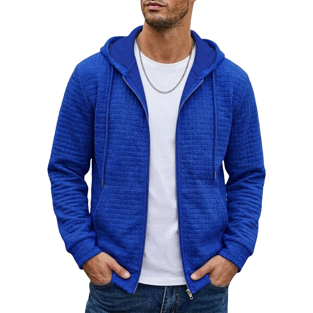 Felpa con cappuccio e zip a manica lunga da uomo, vestibilità larga, giacca