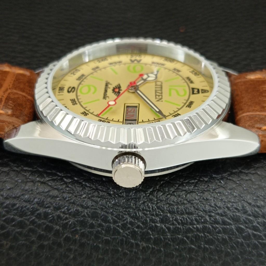 VINTAGE REFURBISHED CITIZEN AUTOMATIC JAPAN MENS GOLDEN DIAL WATCH a447053-1