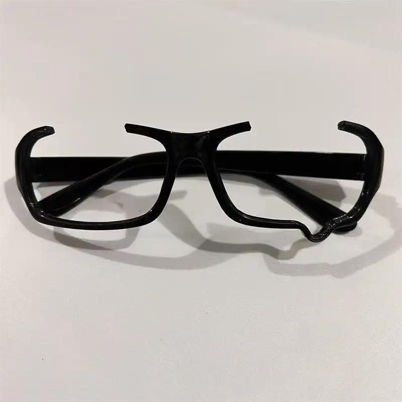 

New Crying Dripping Tears Glasses Unisex Black Frame With Tears Shaped Eyeglass Retro Fashion Decorative Glasses Plain Lens