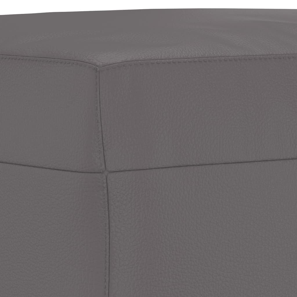 Vidaxl 3-Cz. Sofa Set with Cushions, Grey, Faux Leather