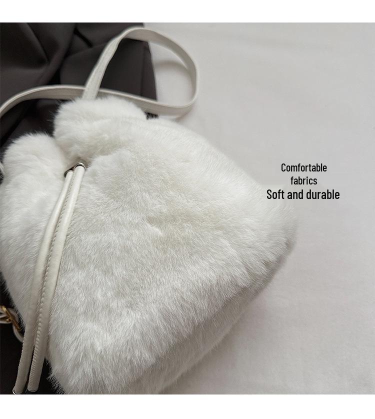 Damen 2025 Crossbody Plüsch Umhängetasche - Koreanischer Herbst/Winter Bucket-Stil