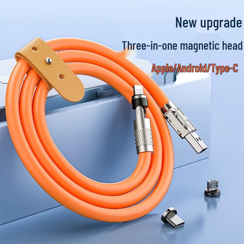 Baxiilu 540° Magnetic Rotating Cable 120W Fast Charge for iPhone