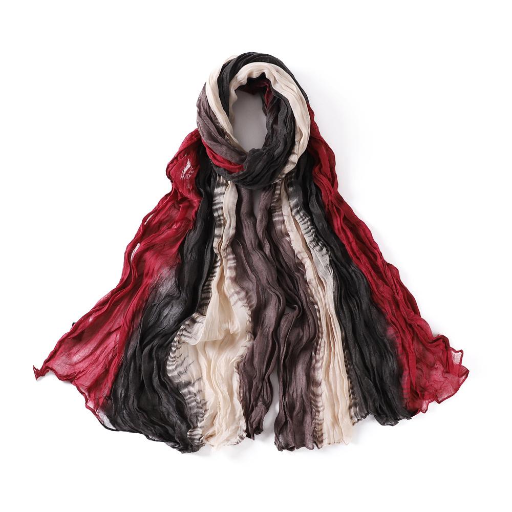 Gradient Voile Crumpled Scarves New Women Scarf Girls Soft Sunscreen Outdoor Breathable Thin Shawl Summer Female Wrap Shawls