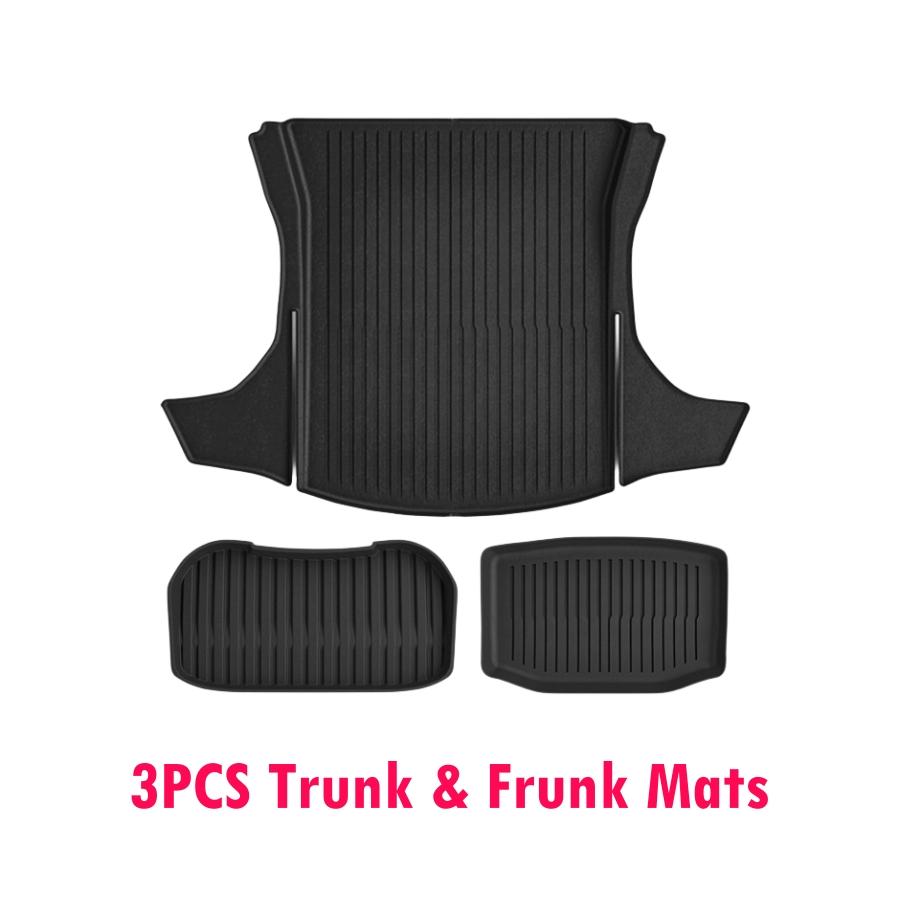 For Tesla Model 3 Highland 2026 2025 Floor Mats with Door Sill Protector Full Cover Floor Liners with Front Rear Cargo Liner