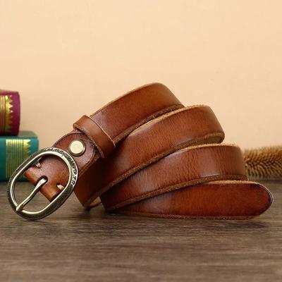 2,6 CM Damen Hochwertiger Echtledergürtel Luxus Designer Kupferschnalle Reines Rindsleder Vintage Weibliche Jeansgürtel für Frauen