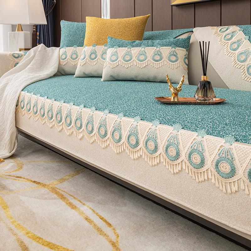 Chenille Sofakissen Vier Jahreszeiten Universal Rutschfestes Kissen Modern Leichter Luxus High-End Sofa Handtuch Sofabezug Vollbezug Stoff