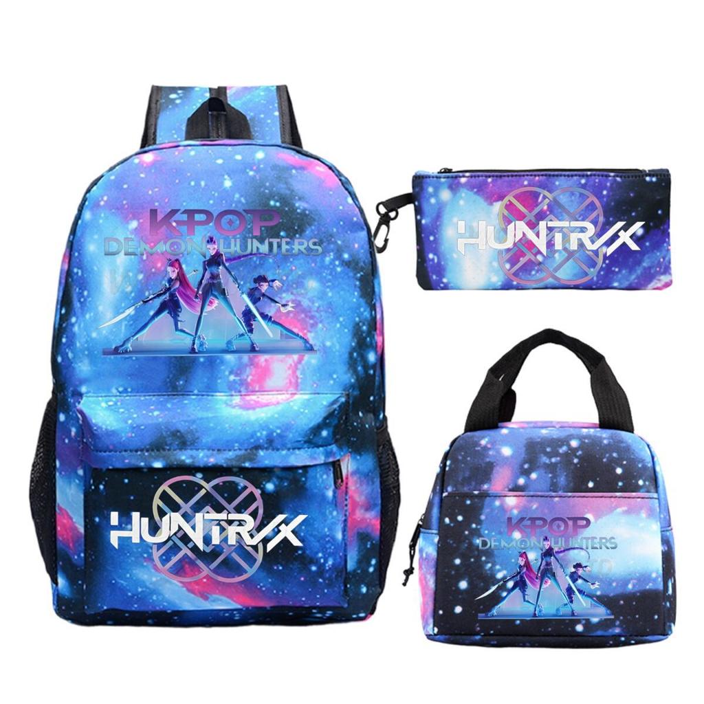 Animation Cartoon With Peripheral Printing Children'S Spine Backpack Set, Primary And Secondary School Student Leisure Schoolbag