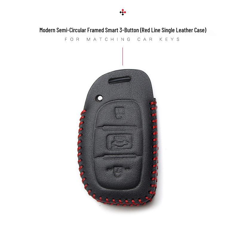 Hyundai Genuine Leather Key Case for Santa Fe, ix35, Mistra, Elantra, Reina, Veloster, Sonata