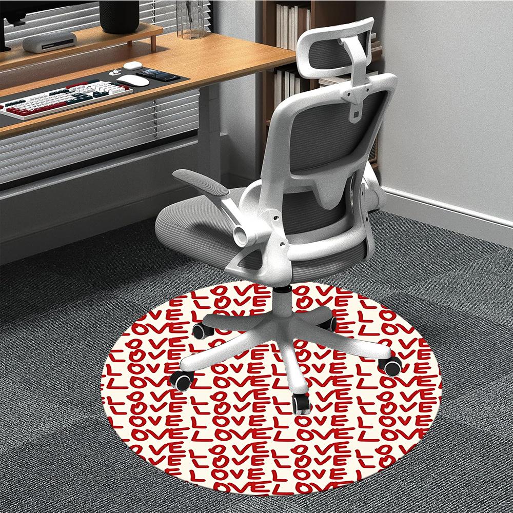 

1pc Love Heart Office Round Area Rug, Indoor Mat Suitable ForOffice, Under Office Chairs Bedroom Living Room Home Decor, Room Decot158 80cm by 80cm