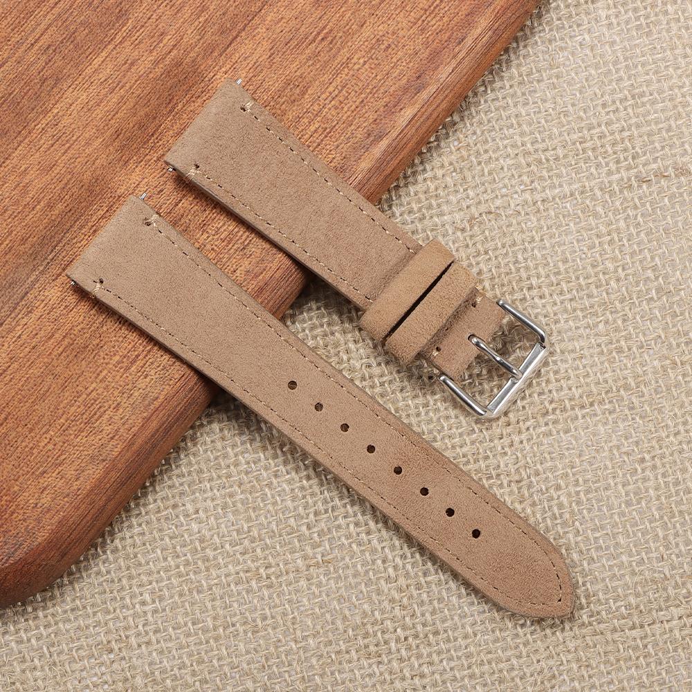 

Замшевый ремешок для часов из натуральной кожи 20 мм 22 мм для Seiko для Huawei Watch Gt2/3/4 Винтажный браслет с ручной прошивкой Коричневый ремешок 20mm&Silver Buckle бежевый