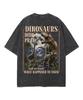 Dinosaurs Didn’t Pray Prehistoric Dinosaur Landscape Graphic Front Back Vintage Washed T-shirt Unisex Oversized Tee Casual Tops