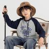 Weiches Baumwoll-T-Shirt für Jungen, American Retro, Raglan, Langarm