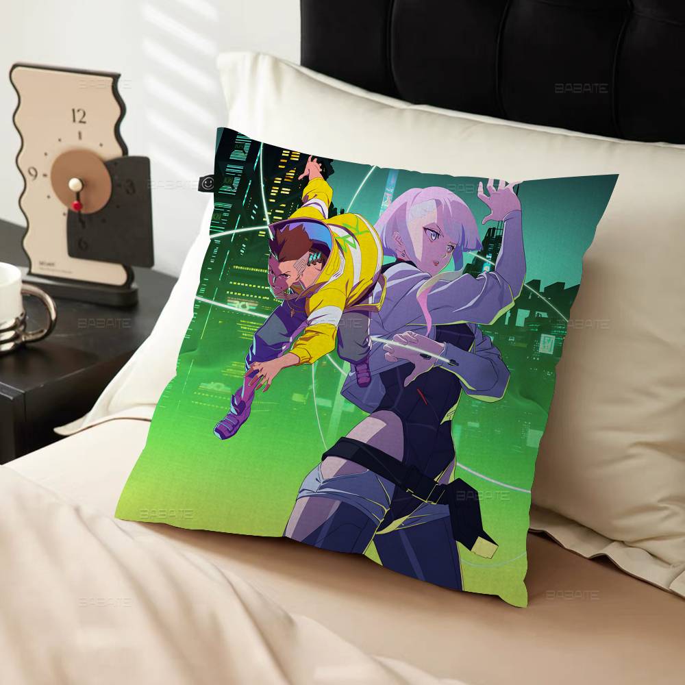Anime C-Cyberpunk E-Edgerunners Pillow Cover Sofa Cushion Cover Home Room Decoration Children Gift