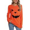 Europe, America, Autumn and Winter New Women's Sweater Casual Smiley Face Long Sleeve Round Neck Pullover Knitted Top Women