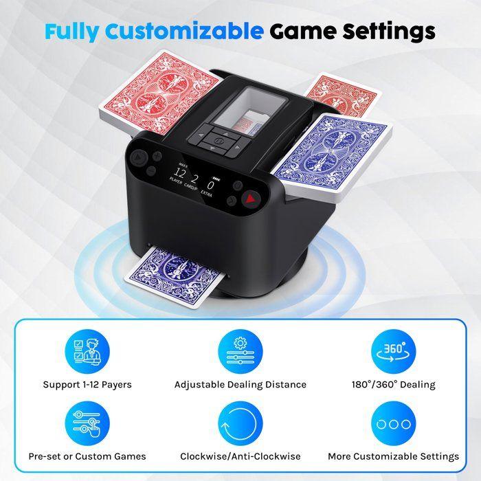 ShopWise Mélangeur de Cartes Électrique Automatique pour Poker & Jeux – Machine Silencieuse USB, Mélange Rapide et Homogène