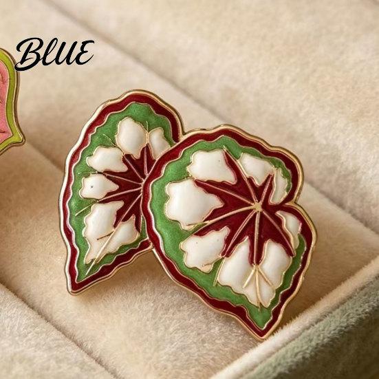 Botanical Leaf Brooch Alloy Brooch Enamel Design Lapel Pin Plant