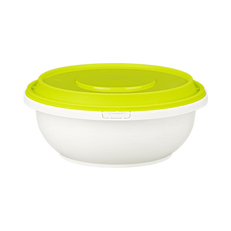 

Saizhuo 1000ml Disposable Round Takeaway Food Containers with Green Lids