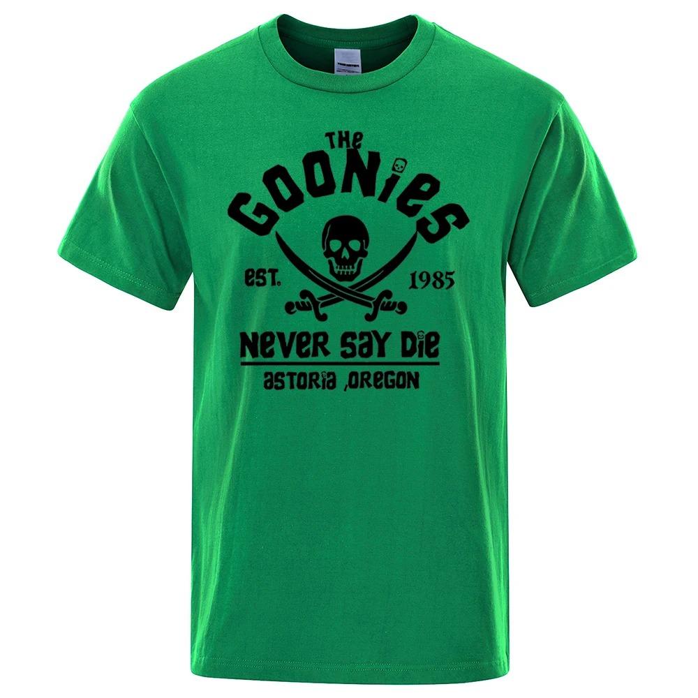 Men Oregon Pirate Flag Never Say Die Astoria Casual Tee Shirt Cotton Breathable Short Sleeve Brand Tops