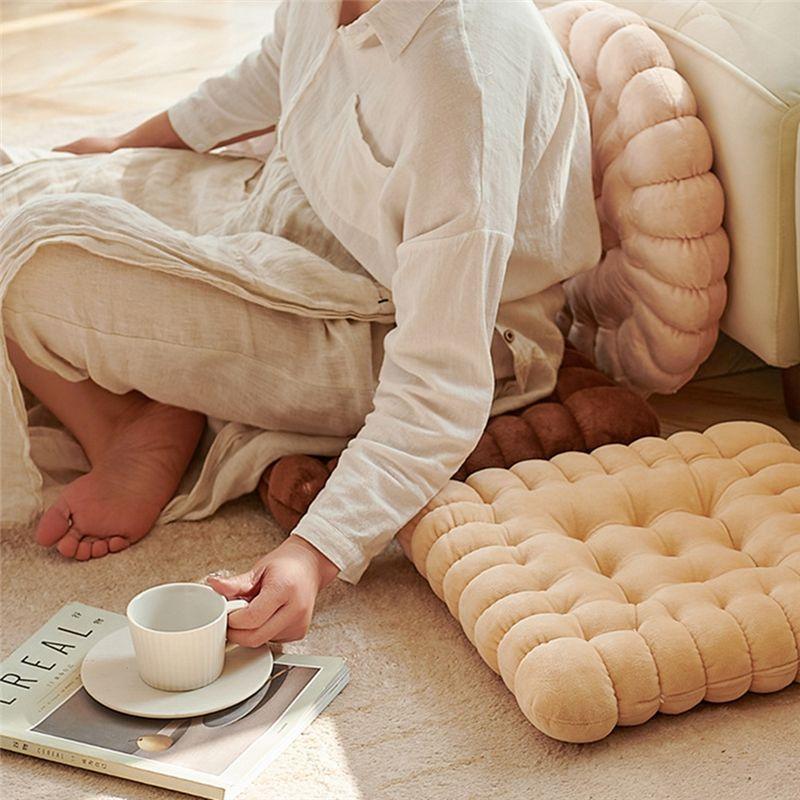M-Modern-Biscuit Shape Cushion,Thickened Cushion,Plush Chair Cushion,Decorative Comfy Seating Cushion For Seat Gift Balcony