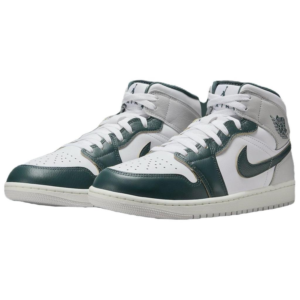 Baskets Unisexe Air Jordan 1 Mid SE Vert Oxydé Blanc Voile Gris Neutre FQ7720-103
